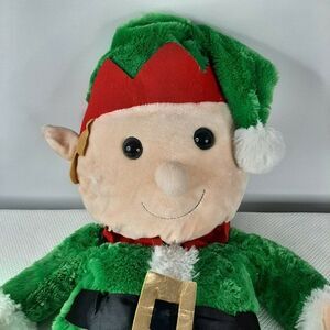 Large Green Red Christmas Elf Plush Stuffed Display Toy 30"